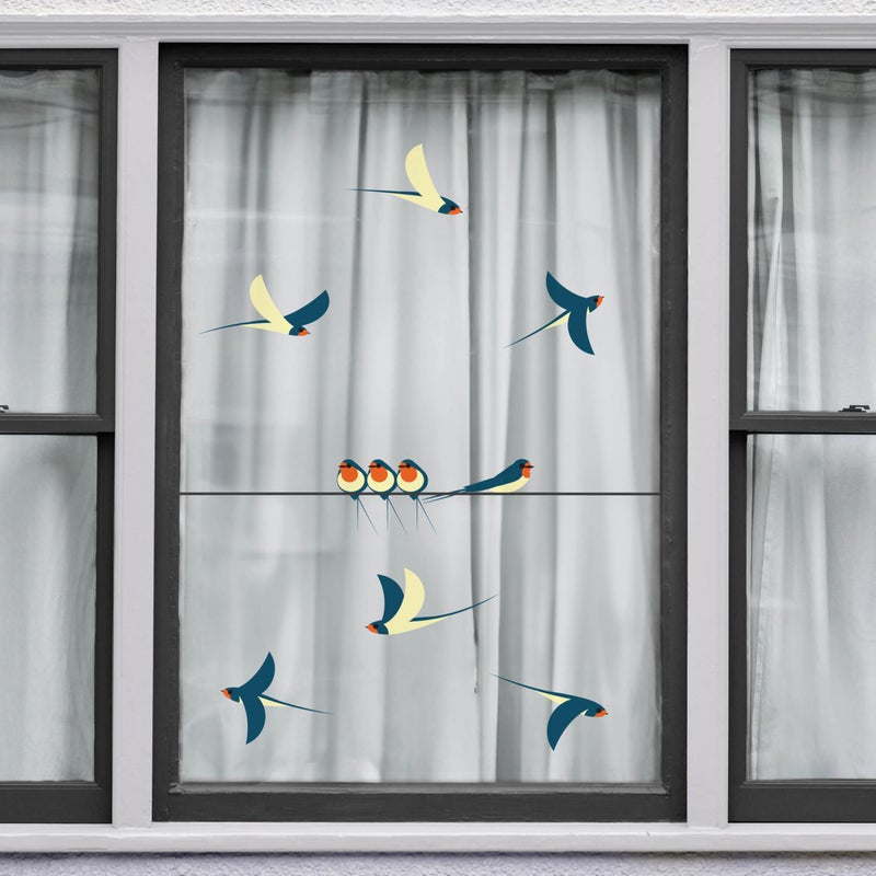 Stickers4 Swallows Bird Window Clings | Colourful Window Decals to Prevent Bird Strikes | Double-Sided - Image 2